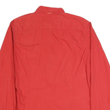 BOSS Mens Red Plain Shirt M Button Down Collar Long Sleeve Stylish