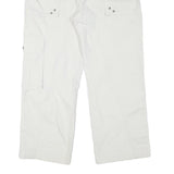 WATSON'S Mens Cotton Blend White Relaxed Cargo Trousers W35 L27 Functional