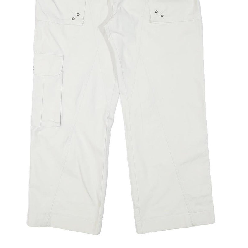 WATSON'S Mens Cotton Blend White Relaxed Cargo Trousers W35 L27 Functional