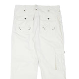 WATSON'S Mens Cotton Blend White Relaxed Cargo Trousers W35 L27 Functional