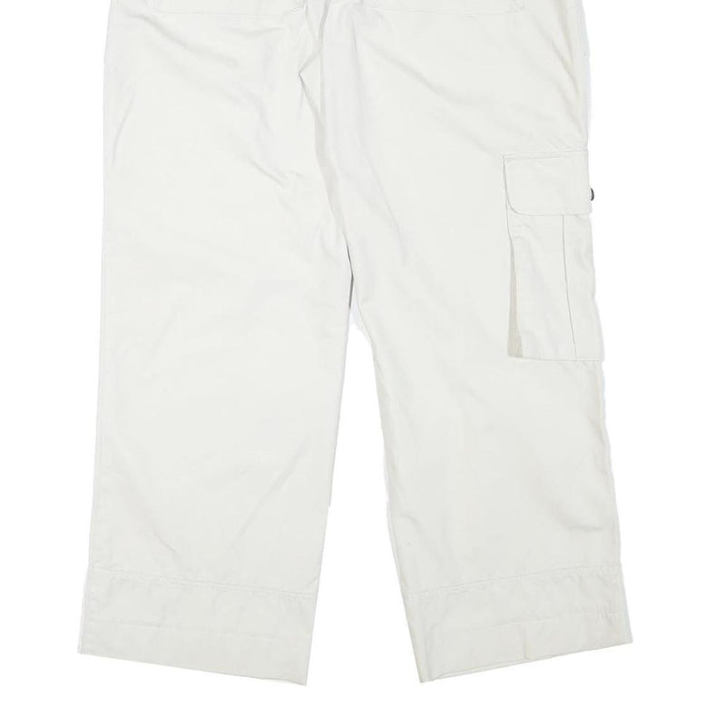 WATSON'S Mens Cotton Blend White Relaxed Cargo Trousers W35 L27 Functional