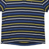 TOMMY HILFIGER Mens Navy Blue & Yellow Striped Polo Shirt Short Sleeve L