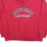 MONTE CARLO Mens Red 1/4 Zip Sweatshirt S Cotton Blend Casual Pullover