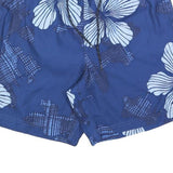 NAUTICA Mens Shorts Blue Floral Casual M W30 Polyester Blend Swimwear