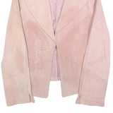 YES OR NO Womens Pink Leather Button Jacket M Suede Tailored Stylish