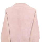 YES OR NO Womens Pink Leather Button Jacket M Suede Tailored Stylish