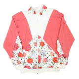 CHE COSA Womens White & Pink Floral Cotton Blend Jacket XS Zip Casual