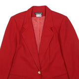 SAVANNAH Womens Red Wool Classic Jacket UK 18 Button Closure Plain Stylish