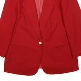 SAVANNAH Womens Red Wool Classic Jacket UK 18 Button Closure Plain Stylish
