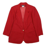 SAVANNAH Womens Red Wool Classic Jacket UK 18 Button Closure Plain Stylish