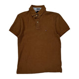 Tommy Hilfiger Slim Fit Polo Shirt - Small Brown Cotton