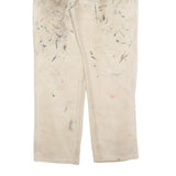 CARHARTT Mens Jeans Beige Relaxed Straight Denim W36 L34 Workwear Durable Style