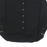 CHASE AUTHENTICS Mens Black Shirt XL Cotton Button Front Logo Pocket Casual