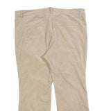 Womens Cotton Blend Beige Regular Fit Straight Leg Trousers W40 L28 Casual