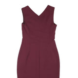 KAREN MILLEN Womens Maroon Bodycon Polyester Blend Midi Dress UK 12 Elegant