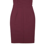 KAREN MILLEN Womens Maroon Bodycon Polyester Blend Midi Dress UK 12 Elegant