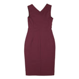 KAREN MILLEN Womens Maroon Bodycon Polyester Blend Midi Dress UK 12 Elegant