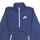 NIKE Mens Blue 1/4 Zip S Polyester Blend Sports Sweatshirt
