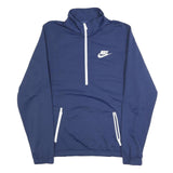 NIKE Mens Blue 1/4 Zip S Polyester Blend Sports Sweatshirt