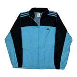 Adidas Striped Track Jacket - Large Black Polyester