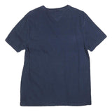 TOMMY HILFIGER Mens Blue Navy T-Shirt M Short Sleeve Crew Neck Cotton Blend Logo