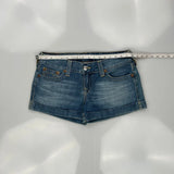 True Religion Denim Shorts - 34W US 8 Blue Cotton