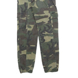 BRANDY MELVILLE Womens Cotton Blend Green Camouflage Regular Fit Cargo Trousers