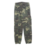 BRANDY MELVILLE Womens Cotton Blend Green Camouflage Regular Fit Cargo Trousers