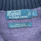 Polo By Ralph Lauren 1/4 Zip - Large Purple Cotton