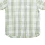 TIMBERLAND Mens White & Green Checked Cotton Blend Shirt L Casual Summer