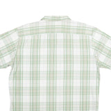 TIMBERLAND Mens White & Green Checked Cotton Blend Shirt L Casual Summer