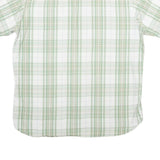 TIMBERLAND Mens White & Green Checked Cotton Blend Shirt L Casual Summer