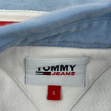 Tommy Jeans Striped Rugby Shirt - Small White Cotton