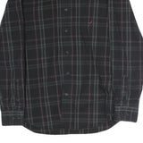 NAUTICA Mens Black & Grey Check Shirt M Cotton Long Sleeve Button-Down Collar