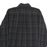 NAUTICA Mens Black & Grey Check Shirt M Cotton Long Sleeve Button-Down Collar