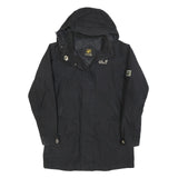 JACK WOLFSKIN Womens Black Outdoor Jacket UK 16 Polyester Blend Zip Hooded