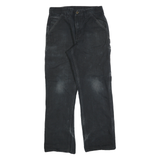 CARHARTT Mens Cotton Blend Black Relaxed Straight Trousers W29 L30 Workwear