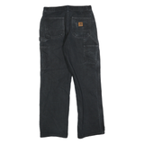 CARHARTT Mens Cotton Blend Black Relaxed Straight Trousers W29 L30 Workwear
