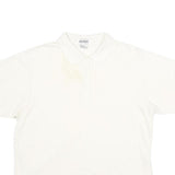 AUREA Mens White Short Sleeve Plain Polo Shirt L Cotton Blend Classic