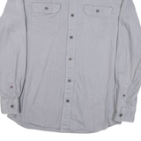 WRANGLER Mens Grey Plain Shirt S Button-Up Cotton Blend Casual Durable