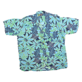 ROUNDY BAY Mens Blue & Green Floral Cotton Blend Shirt XL Hawaiian Style
