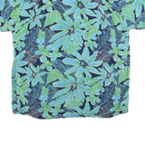 ROUNDY BAY Mens Blue & Green Floral Cotton Blend Shirt XL Hawaiian Style