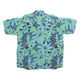 ROUNDY BAY Mens Blue & Green Floral Cotton Blend Shirt XL Hawaiian Style
