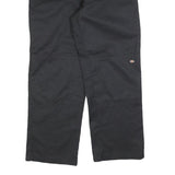 DICKIES Mens Cotton Blend Black Regular Straight Trousers W38 L30 Durable