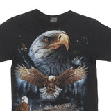 WILD Mens Black Eagle Graphic T-Shirt S Short Sleeve Crew Neck Cotton