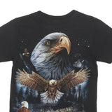 WILD Mens Black Eagle Graphic T-Shirt S Short Sleeve Crew Neck Cotton