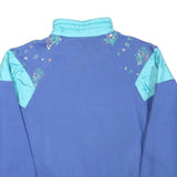 KELLY Womens Blue Aqua Cotton Blend Jacket S Printed Zip Casual Retro 1980s