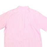 RALPH LAUREN Mens Pink & White Striped Shirt XXS Button-Down Short Sleeve Cotton