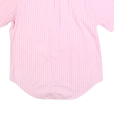 RALPH LAUREN Mens Pink & White Striped Shirt XXS Button-Down Short Sleeve Cotton