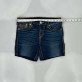 True Religion Denim Shorts - 28W UK 8 Dark Wash Cotton Blend